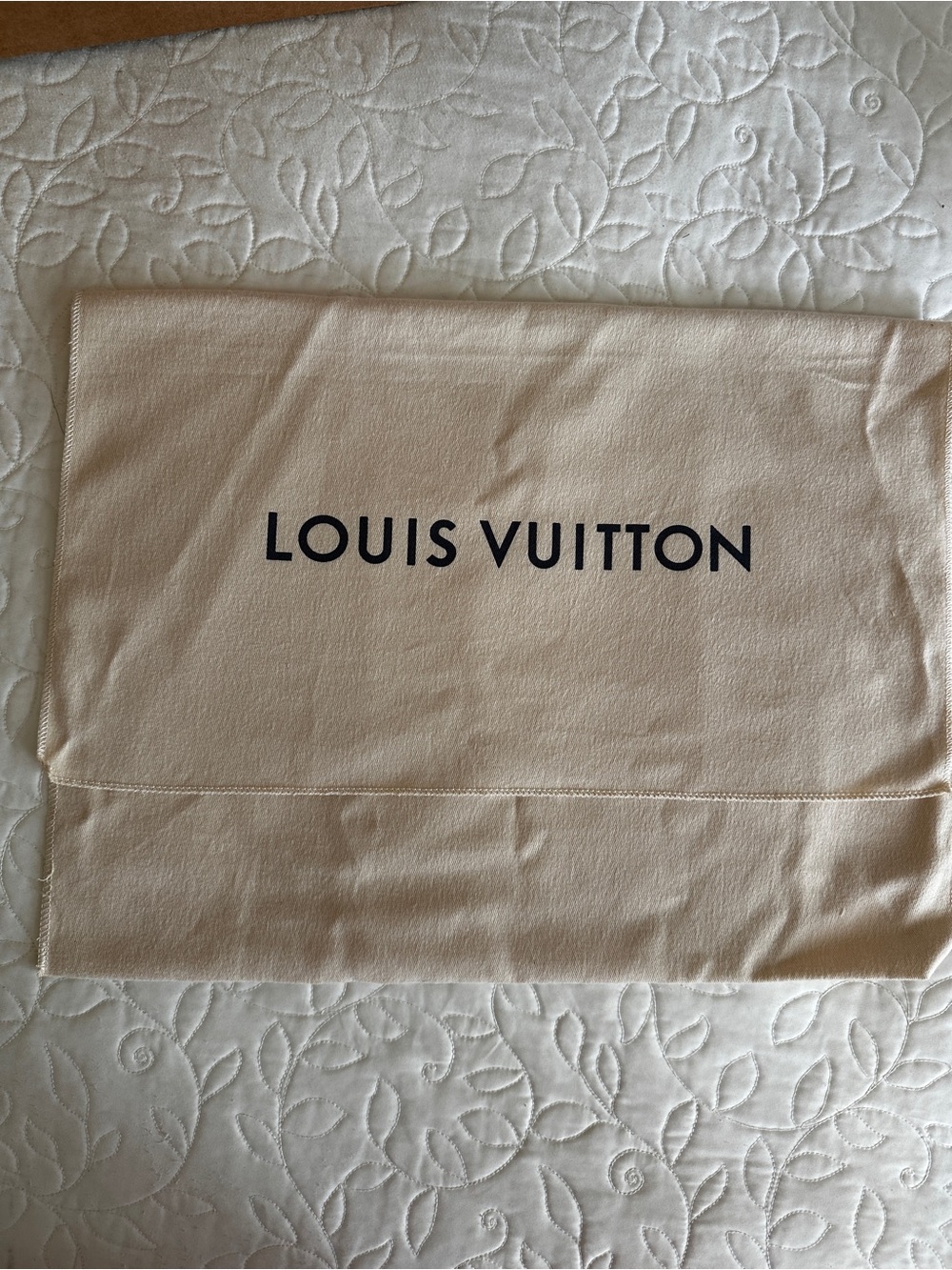 Louis Vuitton Beige Dust Cover with Black Logo